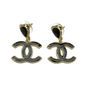 18K  Chanel Classic Black Dangle Earrings