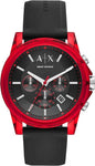 Armani Exchange Outerbanks AX1338 Men's Chronograph Watch – Black Dial with Black Silicone Strap