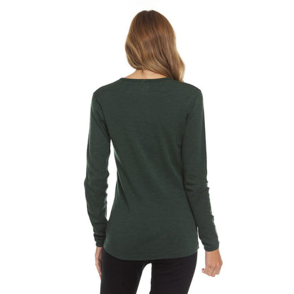 Midweight Women's Wool Crew Top -  100% Merino Wool