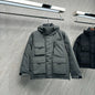 105891  Men's and women's northern workwear with multiple pockets, hooded down jacket, clothes