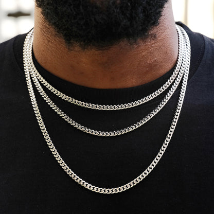 5mm Miami Cuban Link Chain In White Gold