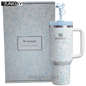 Stanley X LoveShackFancy Holiday 40 OZ Tumbler - Coquette Bow Winter Ice