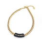 18K  Chanel Black Logo Chain Necklace