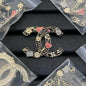 18K  Chanel Black & Red Heart Brooch