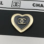 18K  Chanel Black Heart Gold Brooch