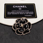18K  Chanel Black Flower Brooch