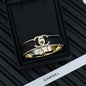 18K  Chanel Black Leather Cuff Bracelet