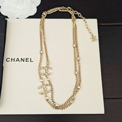 18K  Chanel Crystal Long Necklace