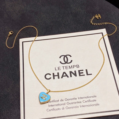 18K  Chanel Blue Heart Necklace