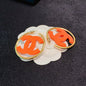 18K  Chanel Color Logo Earrings