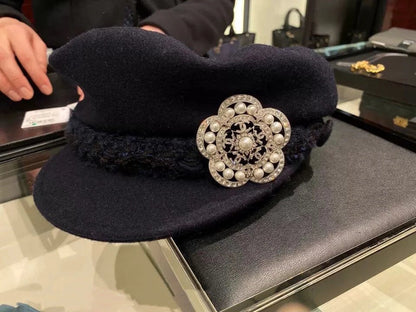 18K  Chanel Camellia Pearls Brooch