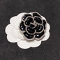 18K  Chanel Camellia Black & White Brooch