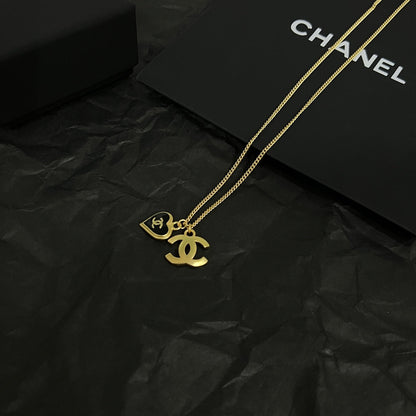 18K  Chanel Black Heart Necklace