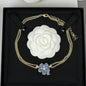 18K  Chanel 26C Blue Flower Choker Necklace