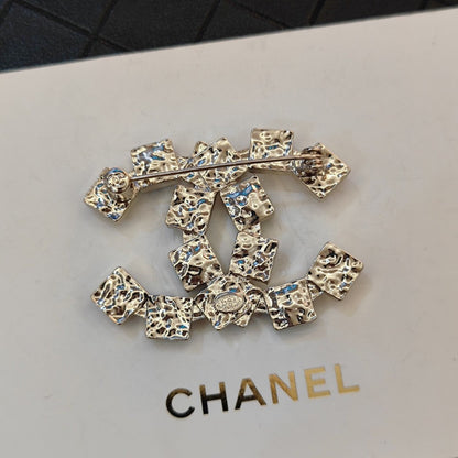 18K  Chanel Black Crystals Brooch