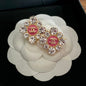 18K  Chanel Color Flower Diamond Earrings