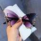 IL - Vintage Rimless Butterfly Sunglasses - Luxury Diamond-Encrusted Oversized Sun Glasses